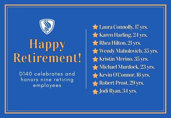 Congratulations and Thank You to Our D140 Retirees - 2023 | Millennium  Elementary School