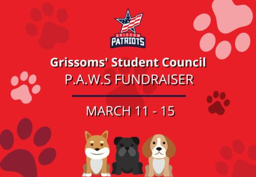 Grissom's Student Council PAWS fundraiser March 11-15