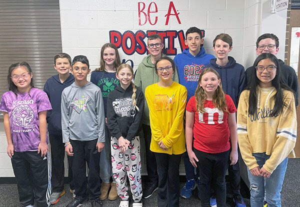 Grissom March Students of the Month pose proudly