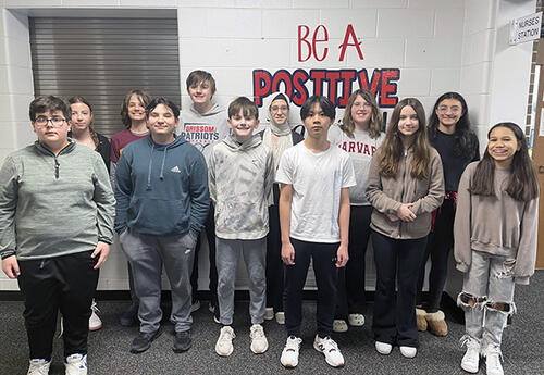 Grissom April Students of the Month pose proudly