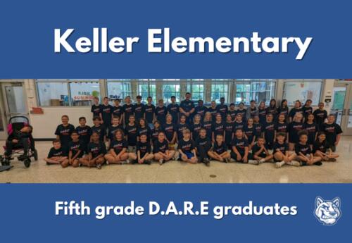 Fifth grade Keller students pose proudly after DARE graduation