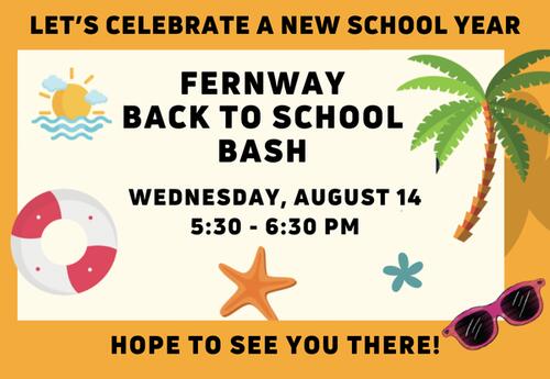 Fernway Back to School Bash, Wednesday, August 14