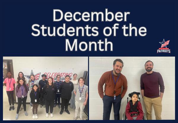 December Students of the month pose for group picture
