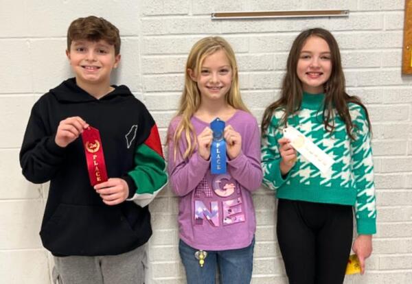 Fernway Spelling Bee winners pose proudly with ribbons