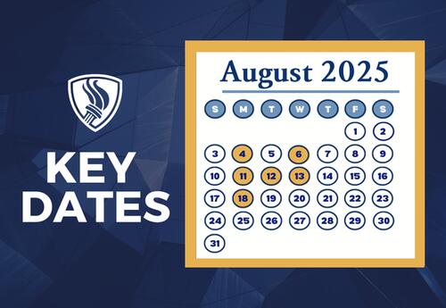 Key Dates calendar for August 2025