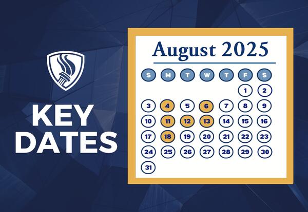 Key Dates calendar for August 2025