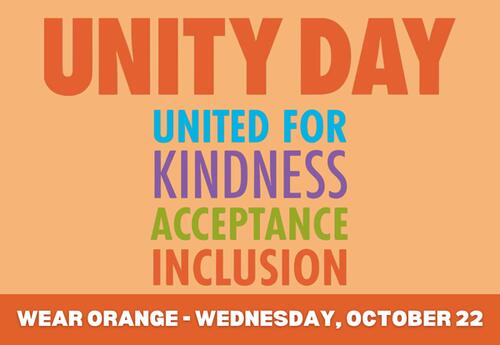 Unity Day - Wear orange on Wednesday, October22