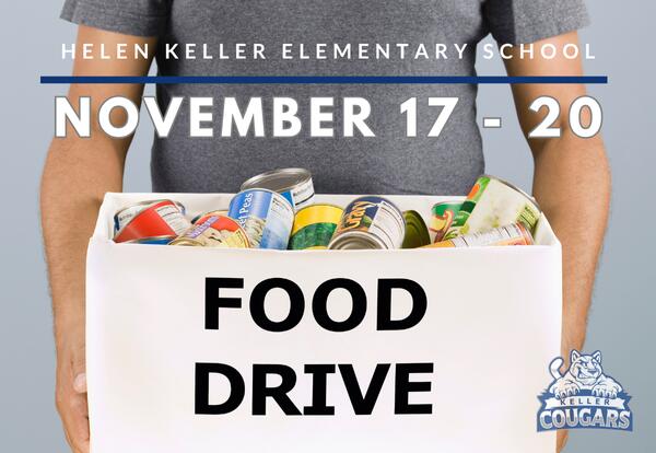 Keller Student Council 2025 Annual Holiday Bag-A-Meal Food Drive November 17 - 20