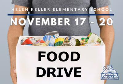 Keller Student Council 2025 Annual Holiday Bag-A-Meal Food Drive November 17 - 20