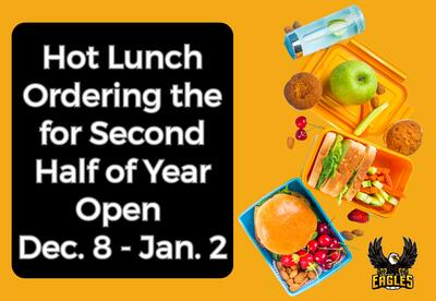 PV Hot Lunch Orders for the Second Half of the Year Open December 8 - January 2