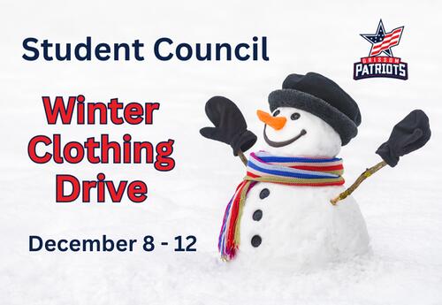Student Council Winter Clothing Drive December 8-12