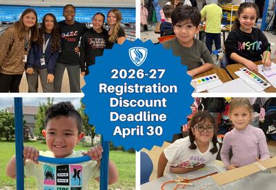 Collage of four student pictures with 2026-27 registration discount deadline April 30