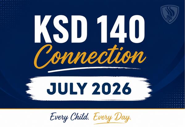 KSD 140 Connection -July 2026 - EveryChild Every Day on blue background with flame logo in top right corner