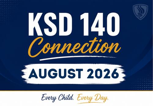 KSD 140 Connection -August 2026 - EveryChild Every Day on blue background with flame logo in top right corner