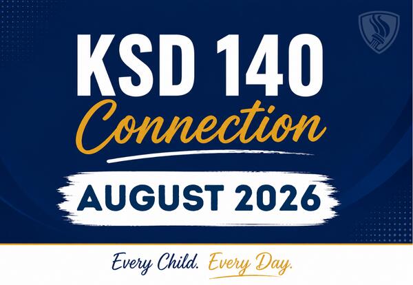 KSD 140 Connection -August 2026 - EveryChild Every Day on blue background with flame logo in top right corner
