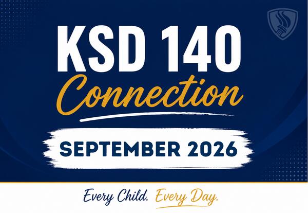 KSD 140 Connection - September 2026 - EveryChild Every Day on blue background with flame logo in top right corner