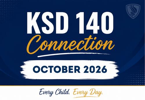 KSD 140 Connection - October 2026 - EveryChild Every Day on blue background with flame logo in top right corner