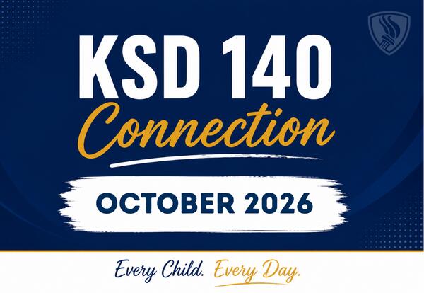 KSD 140 Connection - October 2026 - EveryChild Every Day on blue background with flame logo in top right corner