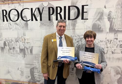 KCUSD 229 Board President Dr. Jeff Johnson and Vice President Lori Christiansen