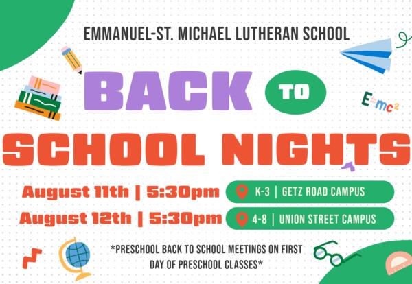 ESM Back to School Nights