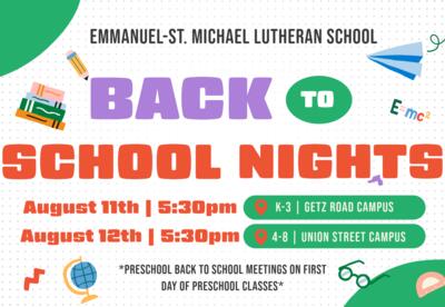 ESM Back to School Nights