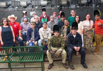Welding Students from Chalmette High School and Orleans Juvenile Justice pose with college and parish officials.