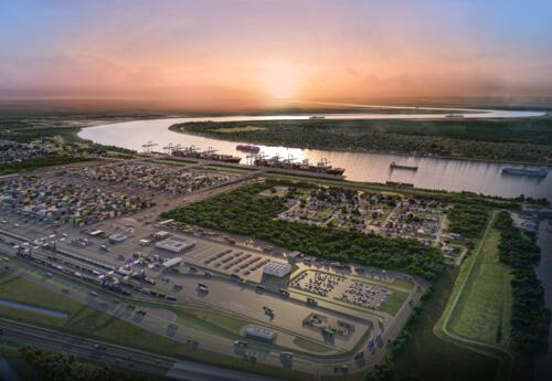 Artist's rendering of the Louisiana International Terminal in St. Bernard Parish
