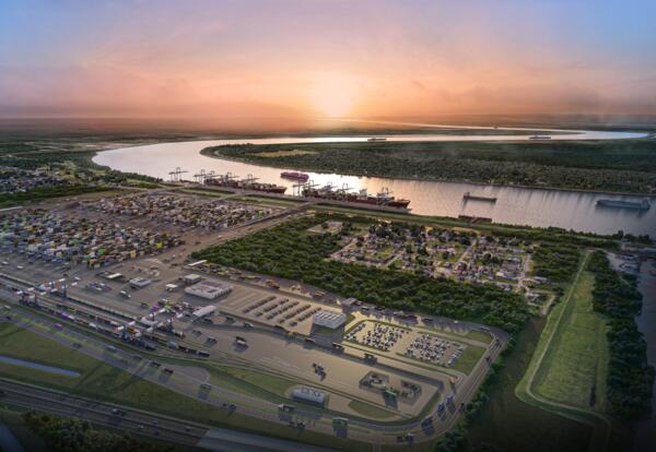 Artist's rendering of the Louisiana International Terminal in St. Bernard Parish