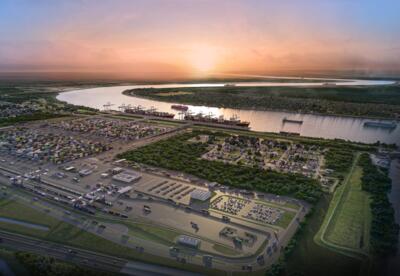 Artist's rendering of the Louisiana International Terminal in St. Bernard Parish