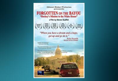 The movie poster for "Forgotten on the Bayou: Rockey's Mission to the White House."
