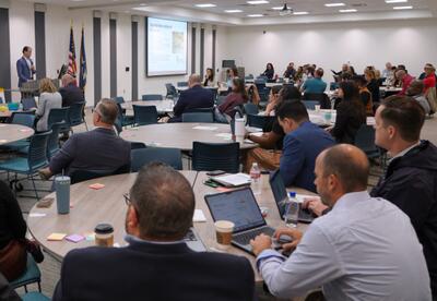 Nunez and SME co-host a meeting in the Student Testing and Career Counseling Center.