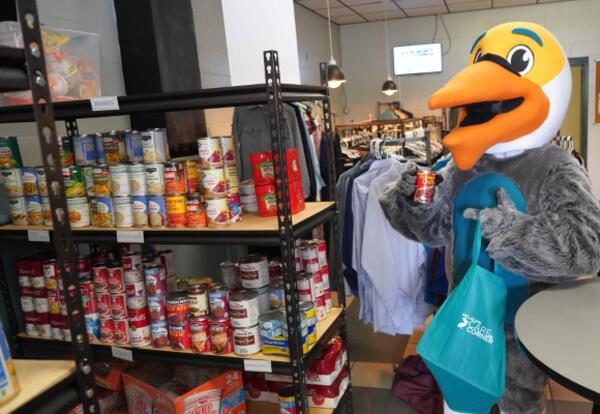 Nunez's Bernard the Pelican mascot is pictured in the Pelican Care Corner