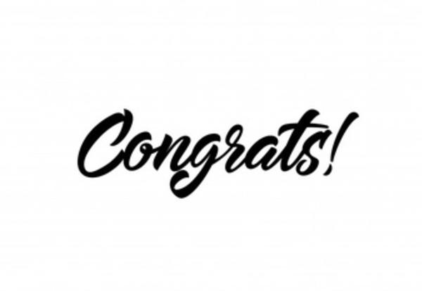 Congrats in script font