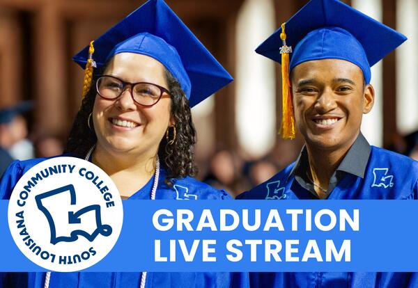 students in regalia announcing graduation live stream