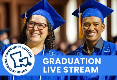 students in regalia announcing graduation live stream