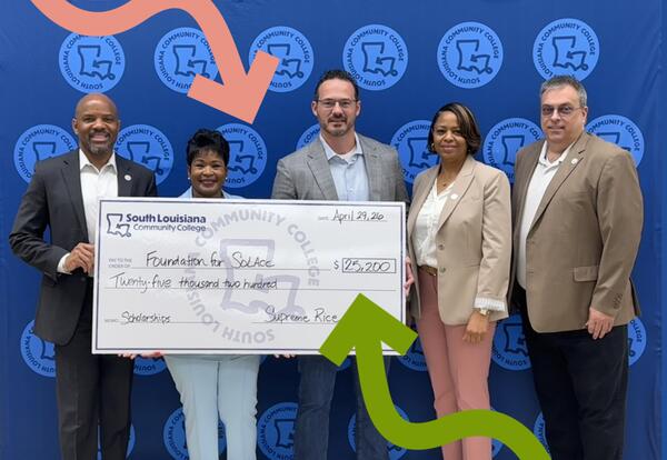 Supreme Rice presents check to SoLAcc
