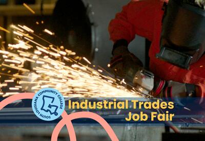 Male with welding device welding metal.