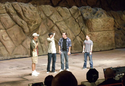 Four Jedi Masters on stage