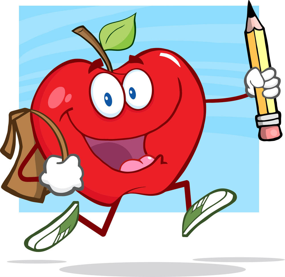 smart apple cartoon graphic