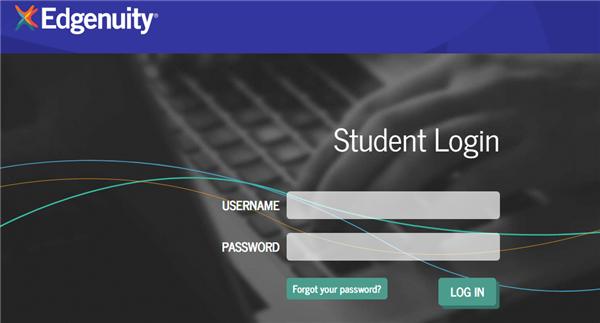 the Edgenuity Login Screen