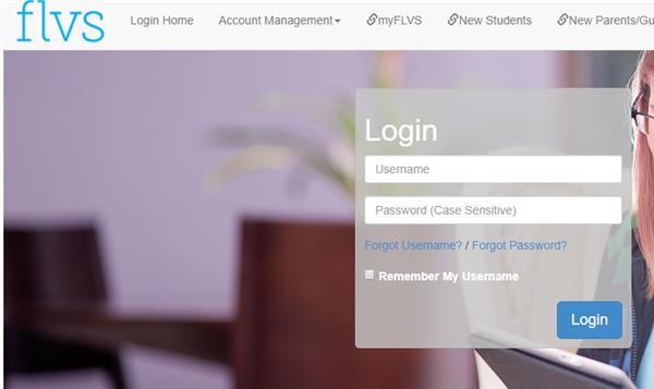 Florida Virtual School log in screen