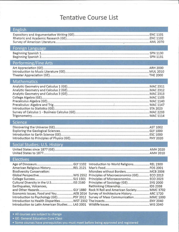 UF Dual enrollment flyer - side 2