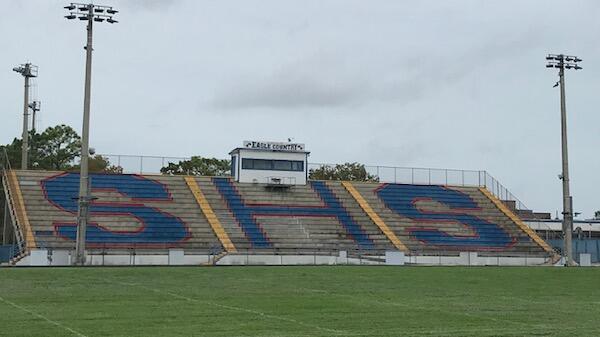SHS Athletic field bleachers and lights