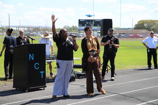 Principals of 2 high schools at event