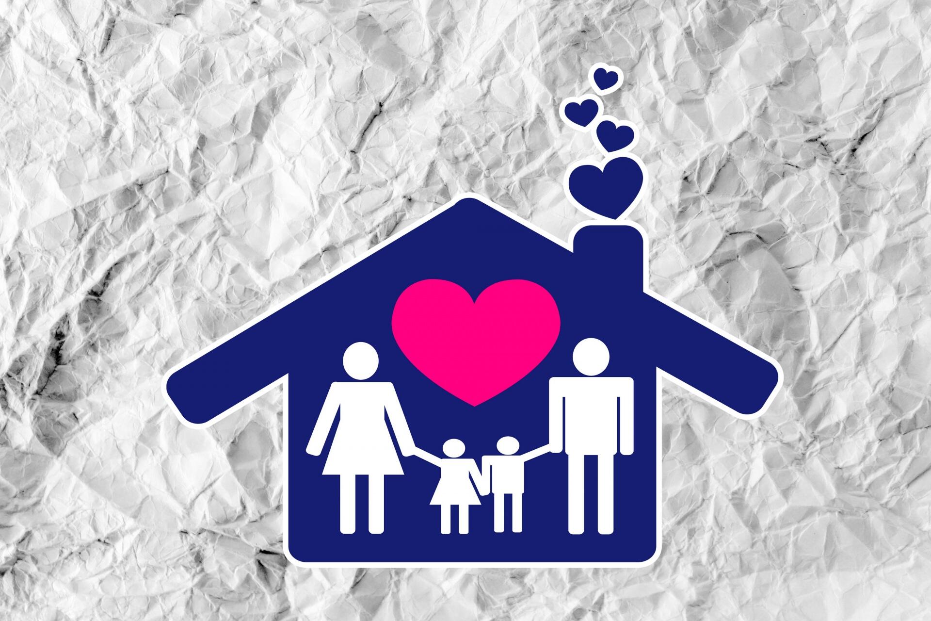 family with heart graphic
