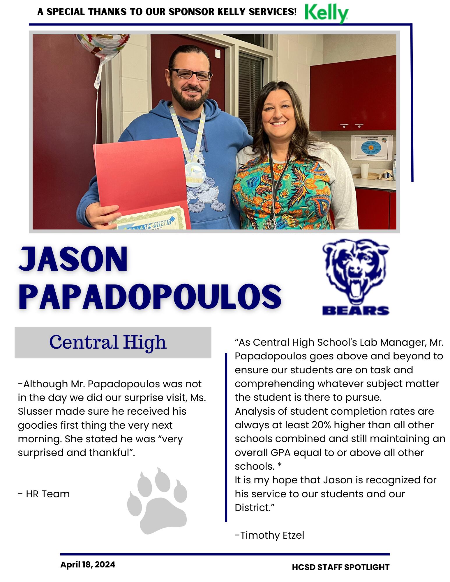 Staff Spotlight on Jason Papadopoulos