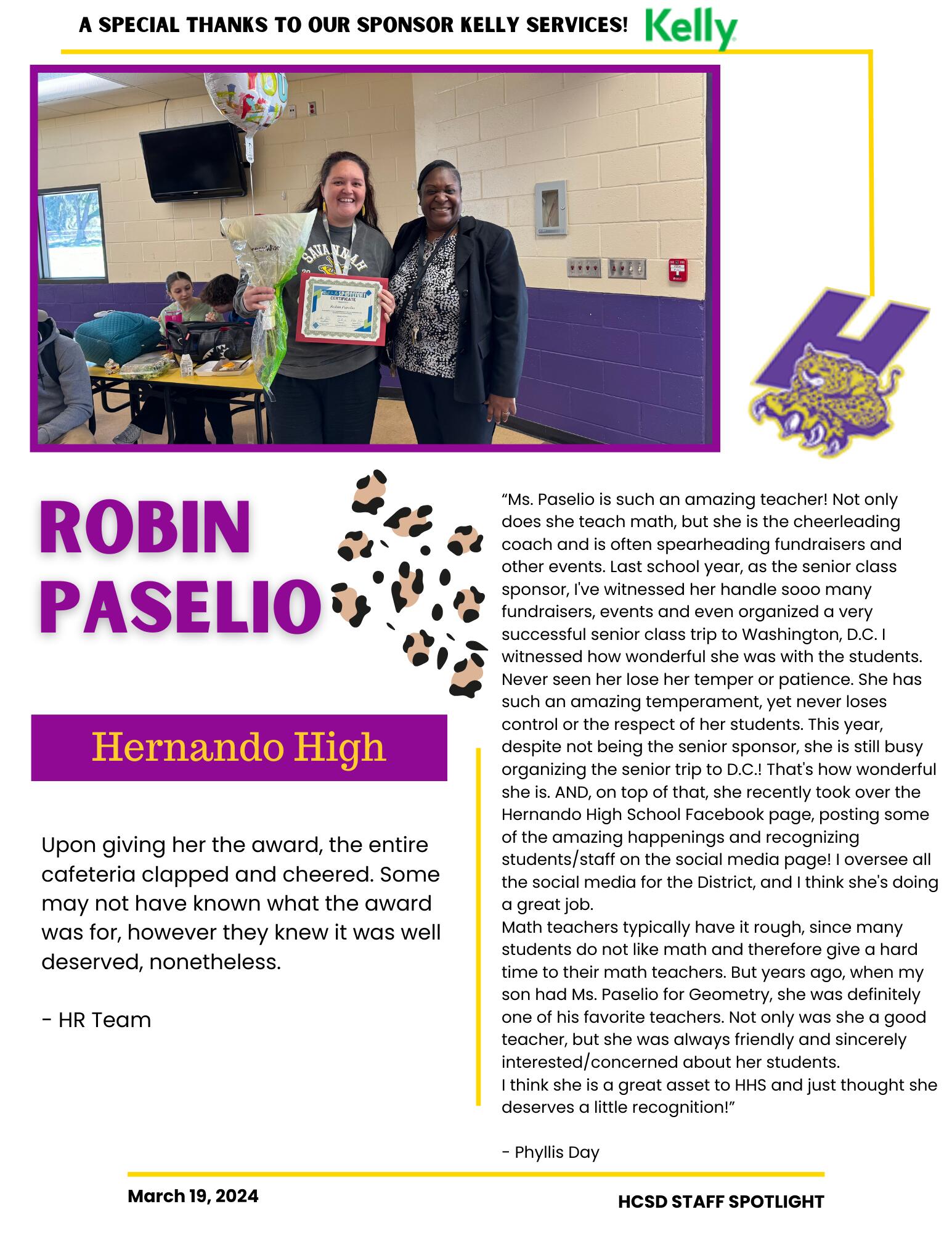 Staff Spotlight on Robin Paselio