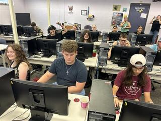 Students at their computer stations