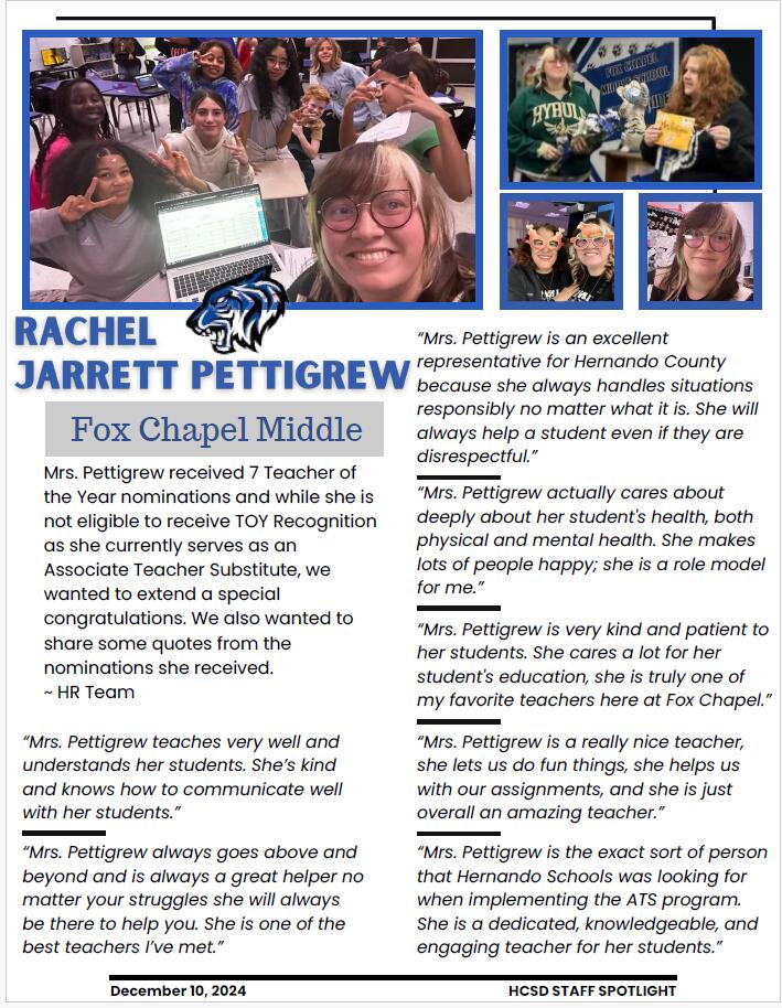 Staff Spotlight on Rachel Jarrett Pettigrew