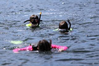 3 students snorkeling in Key West